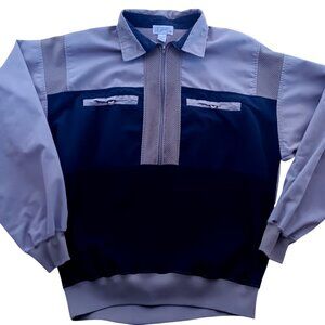 Vintage Medium Men's Shirt New Wave Nerd 80's Colorblock Pullover 1/2 Zip